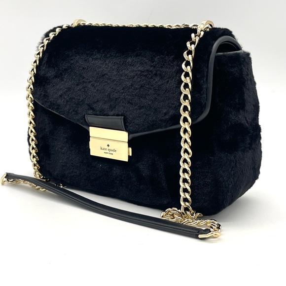 kate spade Handbags - Kate Spade Carey Faux Fur Small Shoulder Bag Black